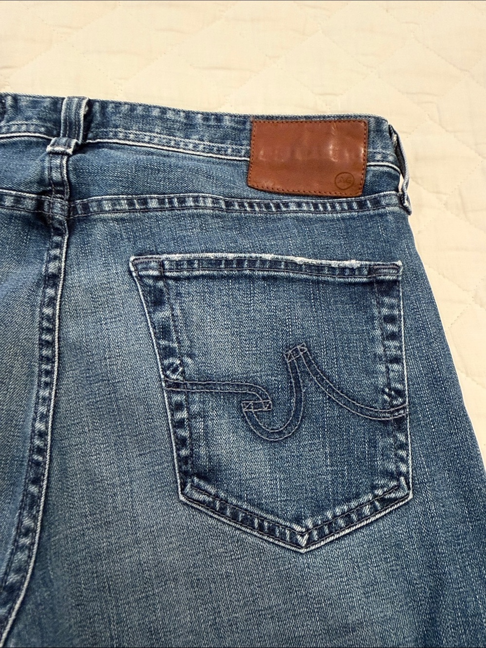 Ag Adriano Goldschmied Straight-Leg Jeans in Dark Blue Wash - Picture 6 of 7